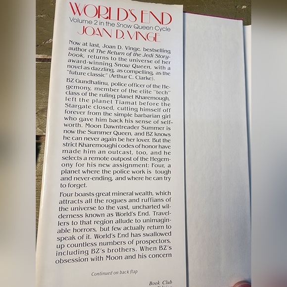 World's End Volume 2 in the Snow Queen Cycle by Joan D Vinge Vintage Hardcover - Picture 3 of 4